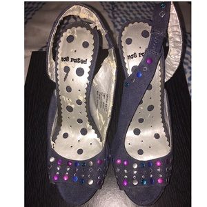 Not Rated Denim Heels....Preowned...Sz: 7...Blue